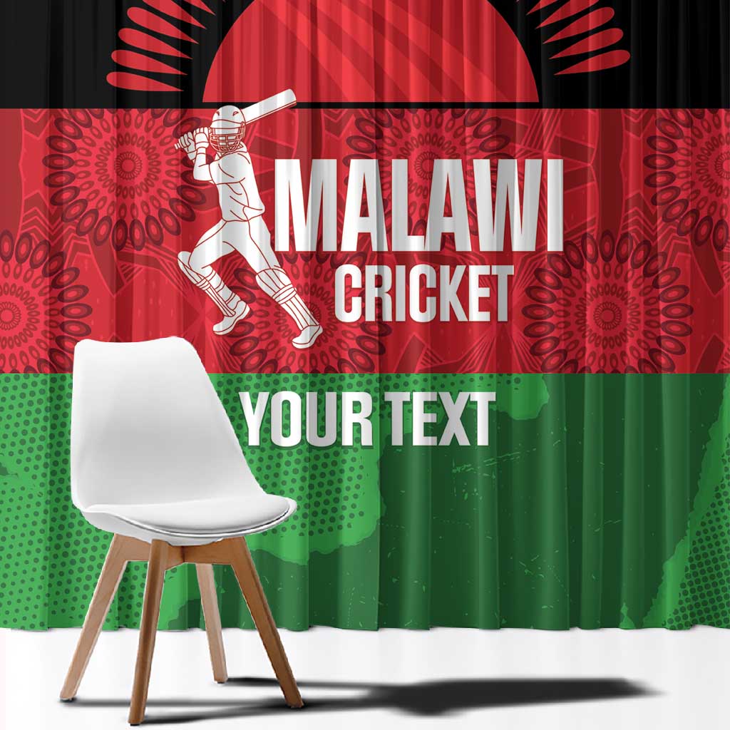 Afro Cricket Malawi Custom Window Curtain Go Champions Flag Style - African Pride