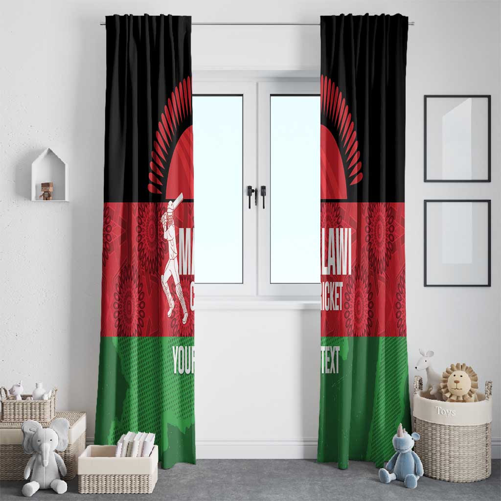 Afro Cricket Malawi Custom Window Curtain Go Champions Flag Style - African Pride