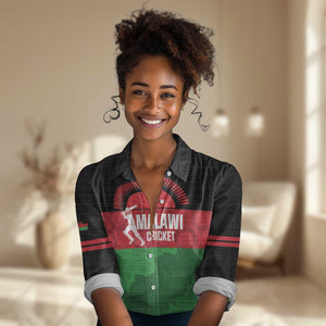 Afro Cricket Malawi Custom Women Casual Shirt Go Champions Flag Style - African Pride