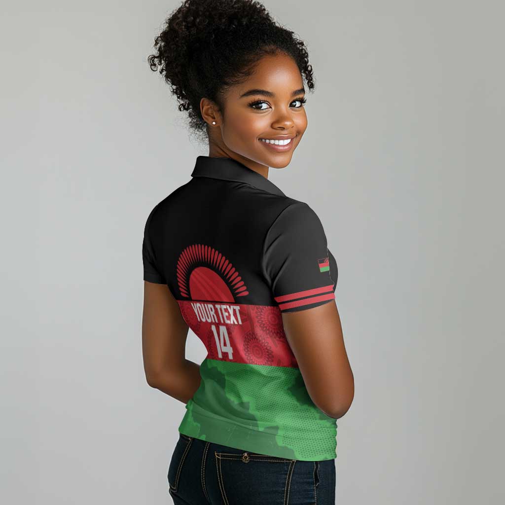 Afro Cricket Malawi Custom Women Polo Shirt Go Champions Flag Style - African Pride