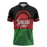 Custom Malawi Cricket Zipper Polo Shirt Go Champions Flag Style