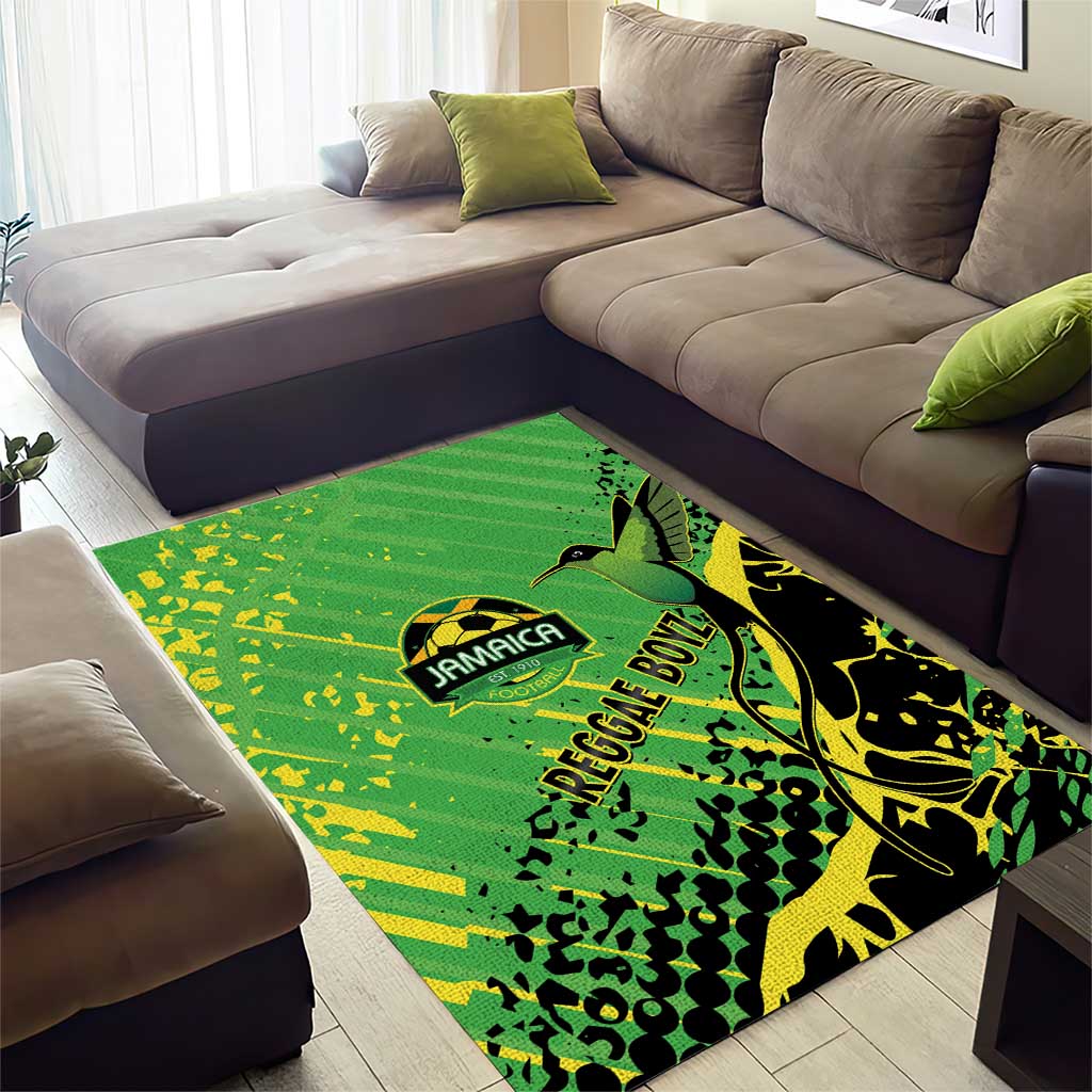 Jamaica Football Area Rug Come On Reggae Boyz Red-billed streamertail - African Pride