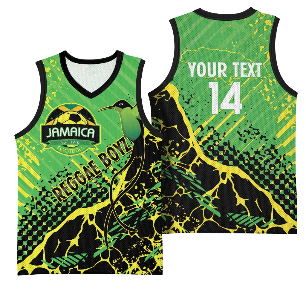 Custom Jamaica Football Basketball Jersey Come On Reggae Boyz Red-billed streamertail - African Pride
