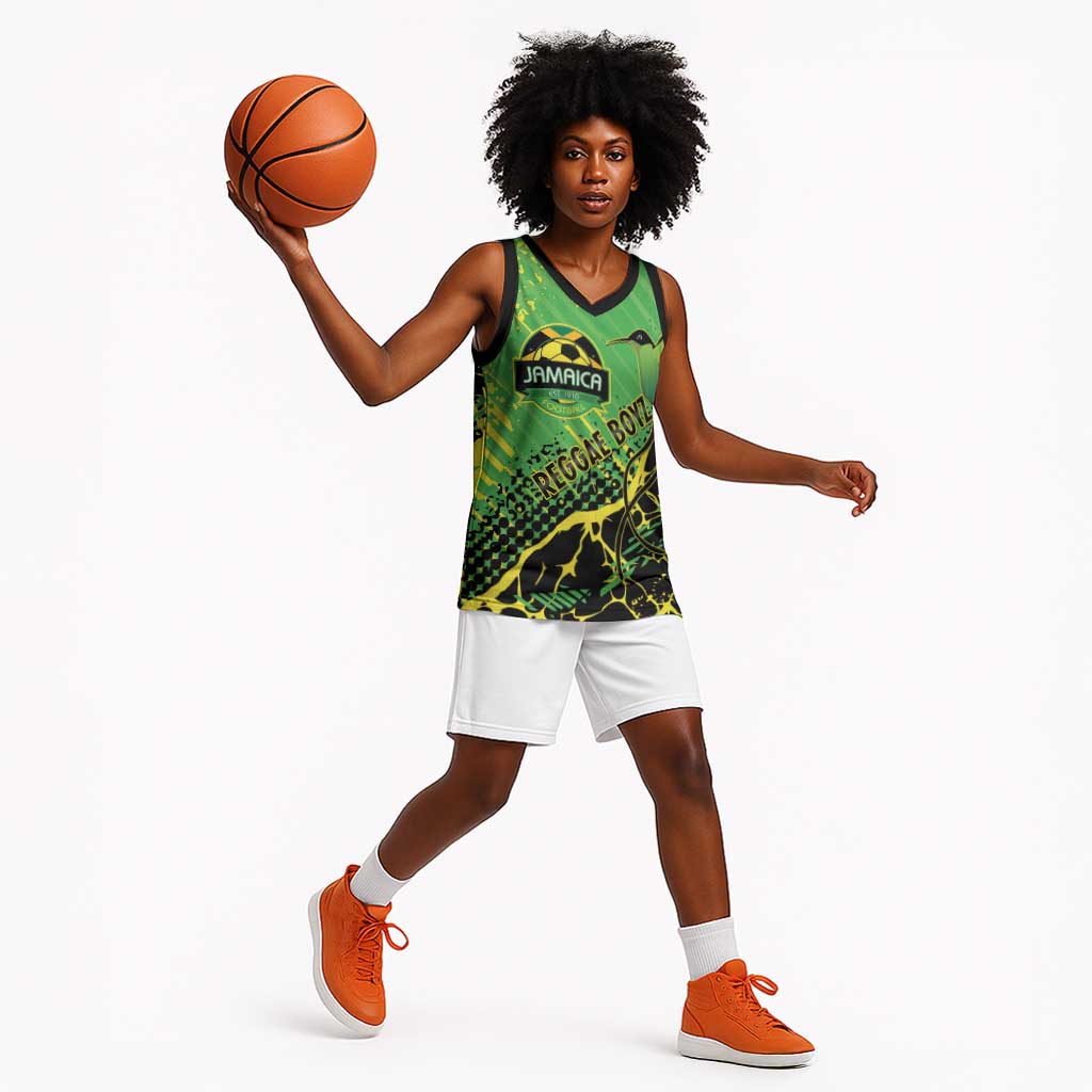 Custom Jamaica Football Basketball Jersey Come On Reggae Boyz Red-billed streamertail - African Pride