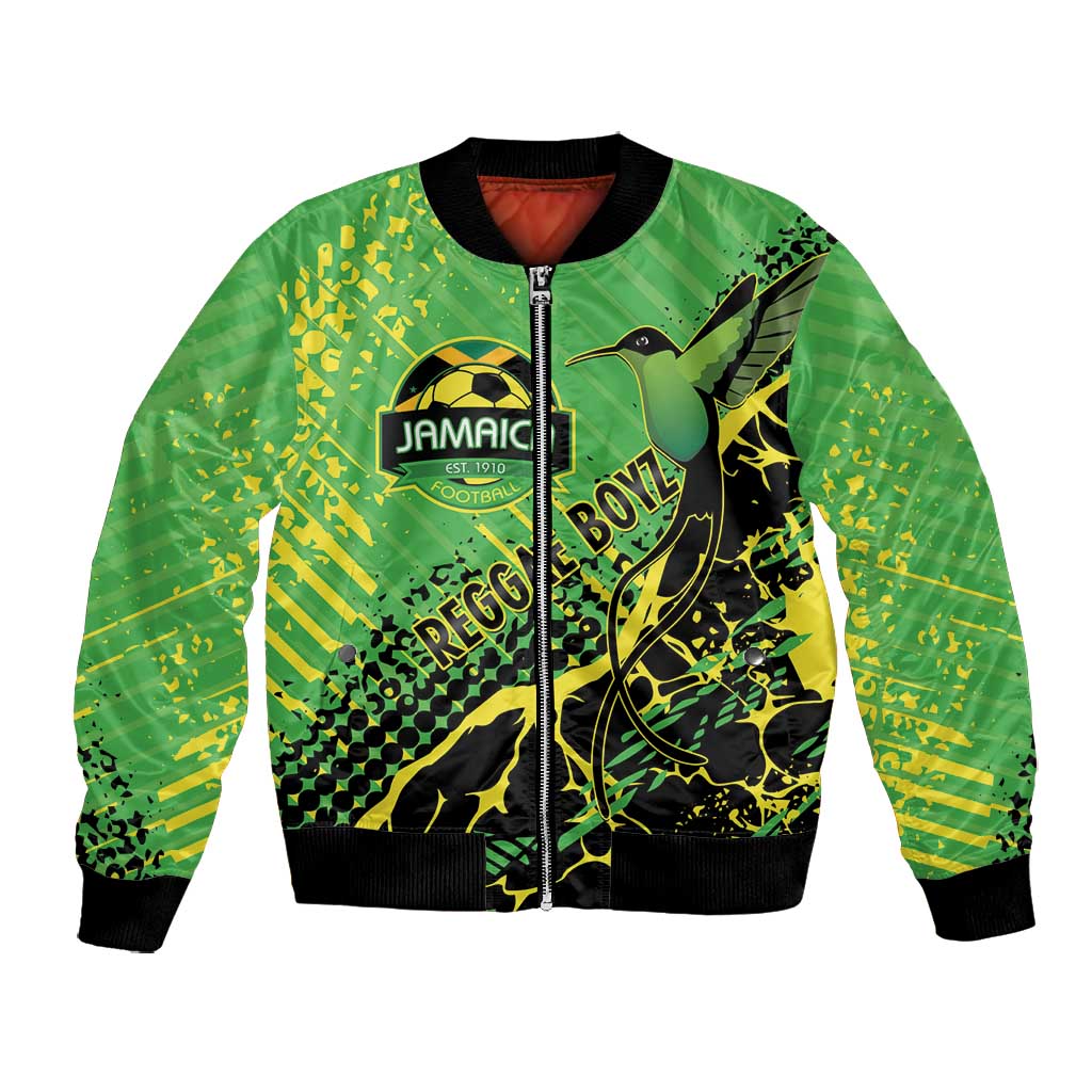 Custom Jamaica Football Bomber Jacket Come On Reggae Boyz Red-billed streamertail - African Pride
