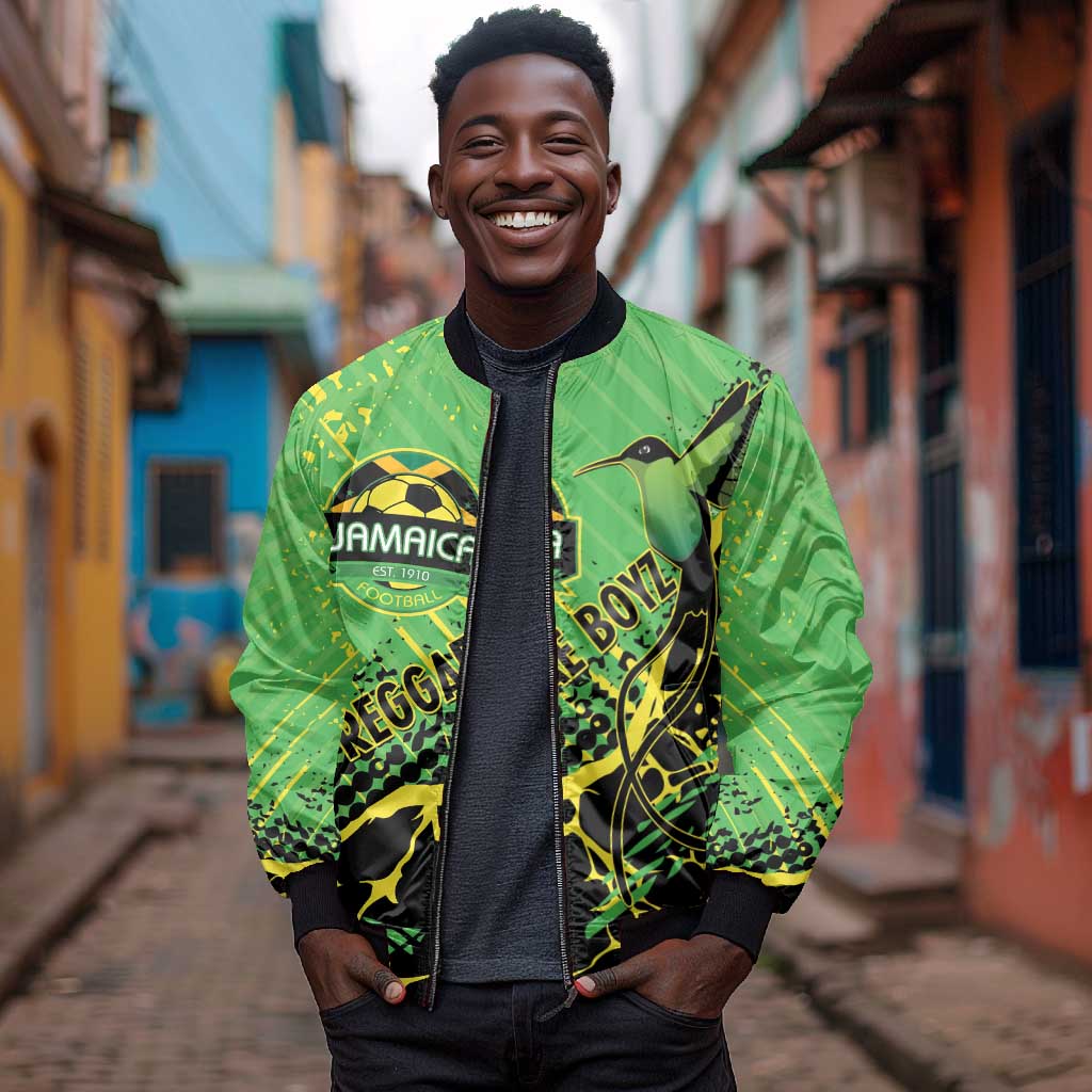 Custom Jamaica Football Bomber Jacket Come On Reggae Boyz Red-billed streamertail - African Pride