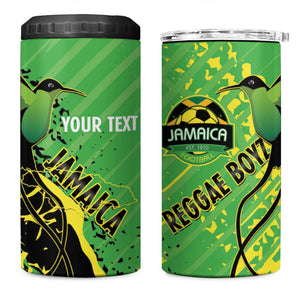 Custom Jamaica Football 4 in 1 Can Cooler Tumbler Come On Reggae Boyz Red-billed streamertail - African Pride