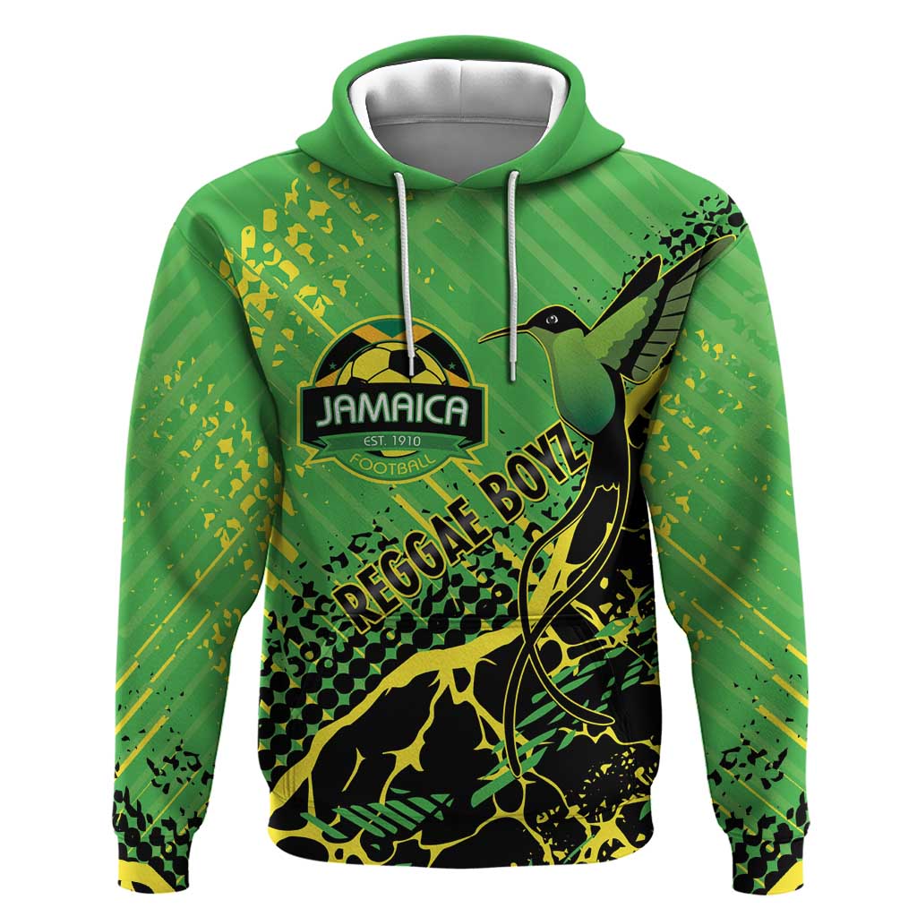 Custom Jamaica Football Hoodie Come On Reggae Boyz Red-billed streamertail - African Pride