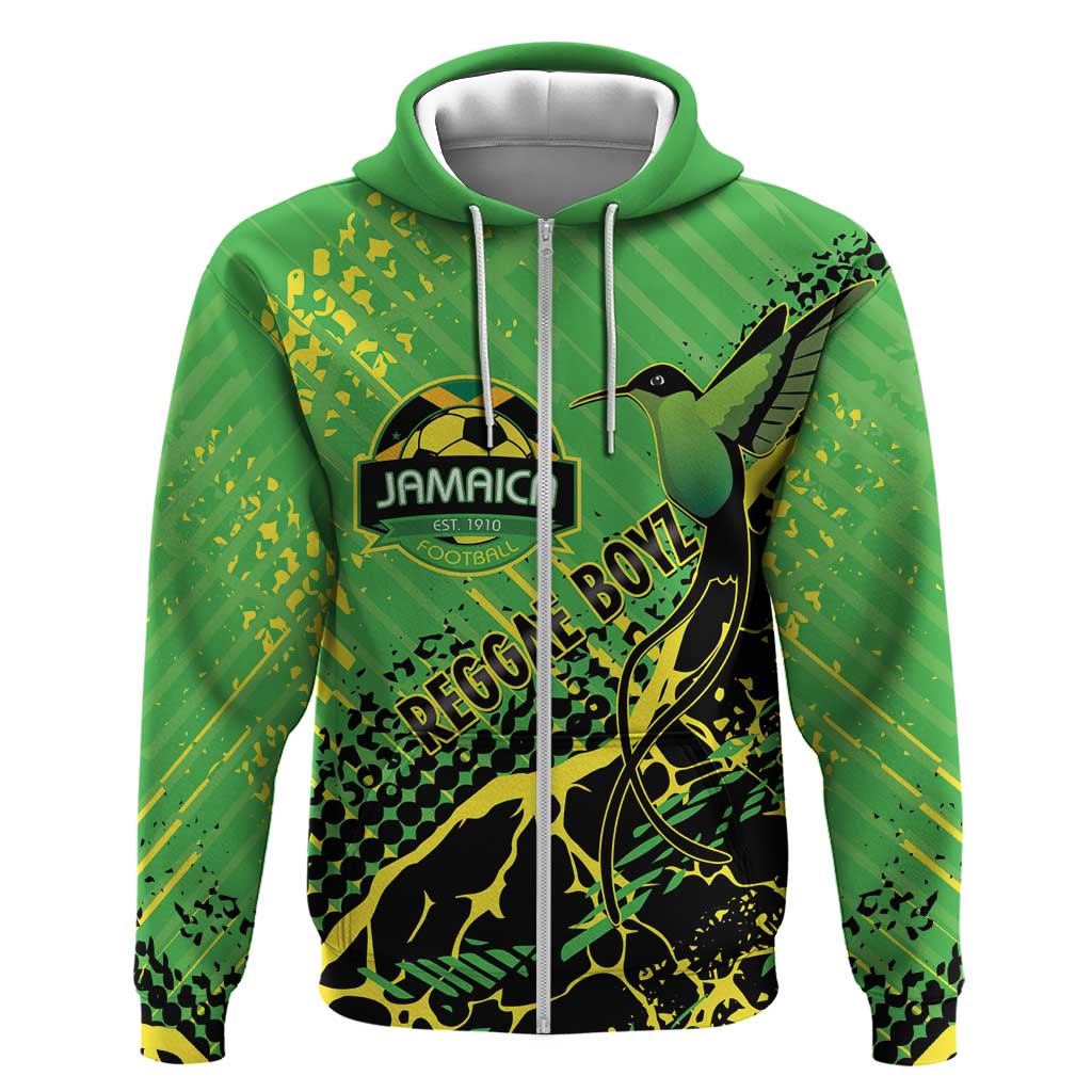 Custom Jamaica Football Hoodie Come On Reggae Boyz Red-billed streamertail - African Pride
