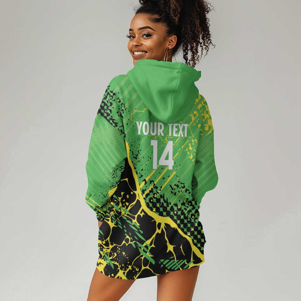 Custom Jamaica Football Hoodie Dress Come On Reggae Boyz Red-billed streamertail - African Pride