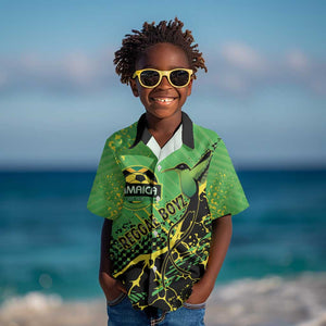 Custom Jamaica Football Kid Hawaiian Shirt Come On Reggae Boyz Red-billed streamertail - African Pride