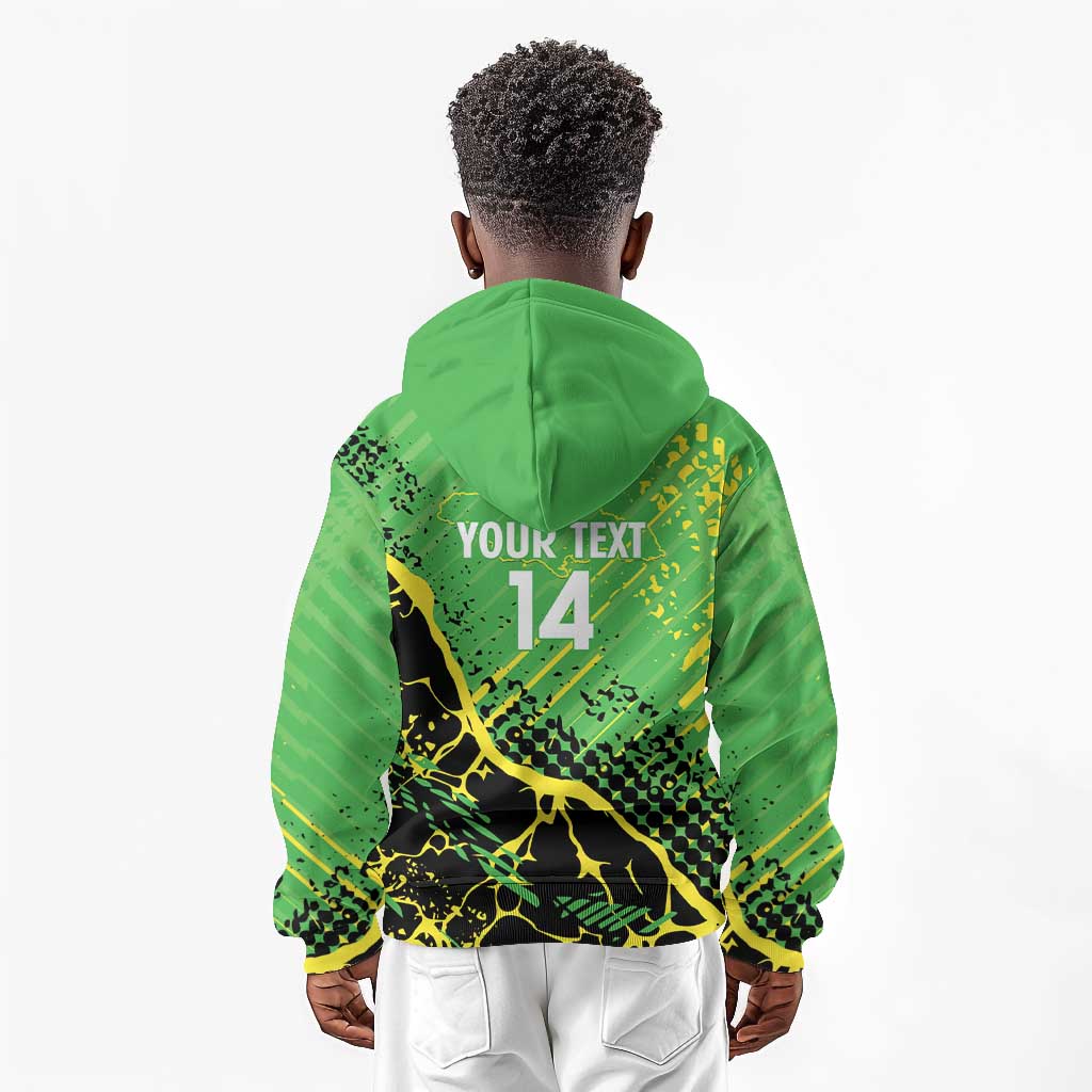 Custom Jamaica Football Kid Hoodie Come On Reggae Boyz Red-billed streamertail - African Pride