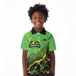 Custom Jamaica Football Kid Polo Shirt Come On Reggae Boyz Red-billed streamertail - African Pride