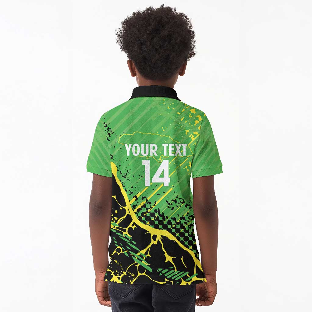 Custom Jamaica Football Kid Polo Shirt Come On Reggae Boyz Red-billed streamertail - African Pride