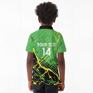 Custom Jamaica Football Kid Polo Shirt Come On Reggae Boyz Red-billed streamertail - African Pride
