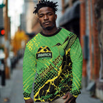 Custom Jamaica Football Long Sleeve Shirt Come On Reggae Boyz Red-billed streamertail - African Pride