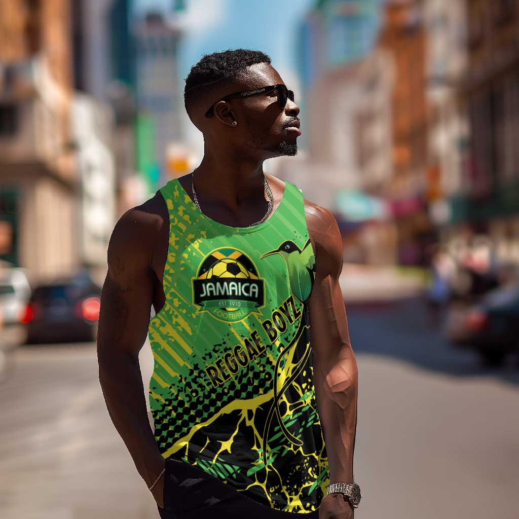 Custom Jamaica Football Men Tank Top Come On Reggae Boyz Red-billed streamertail - African Pride