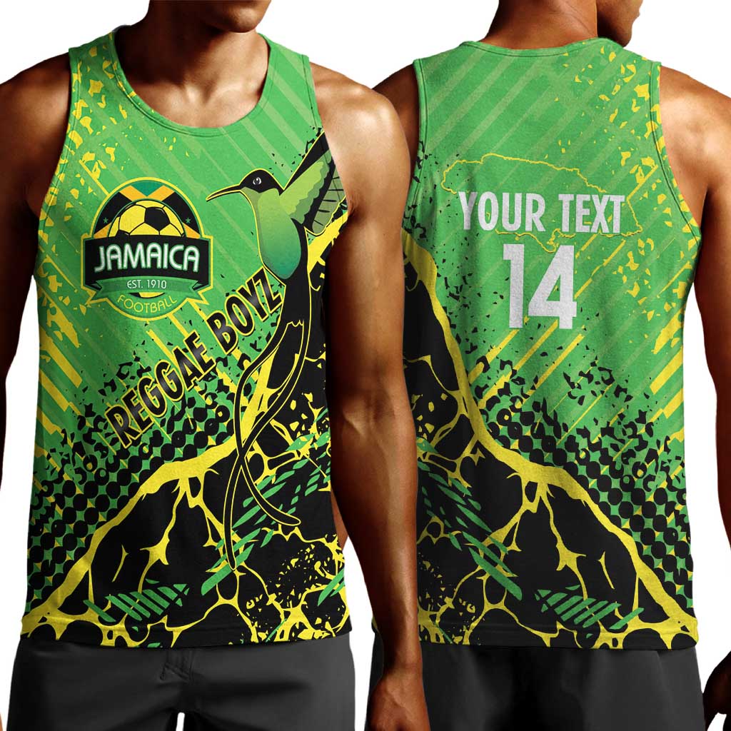 Custom Jamaica Football Men Tank Top Come On Reggae Boyz Red-billed streamertail - African Pride