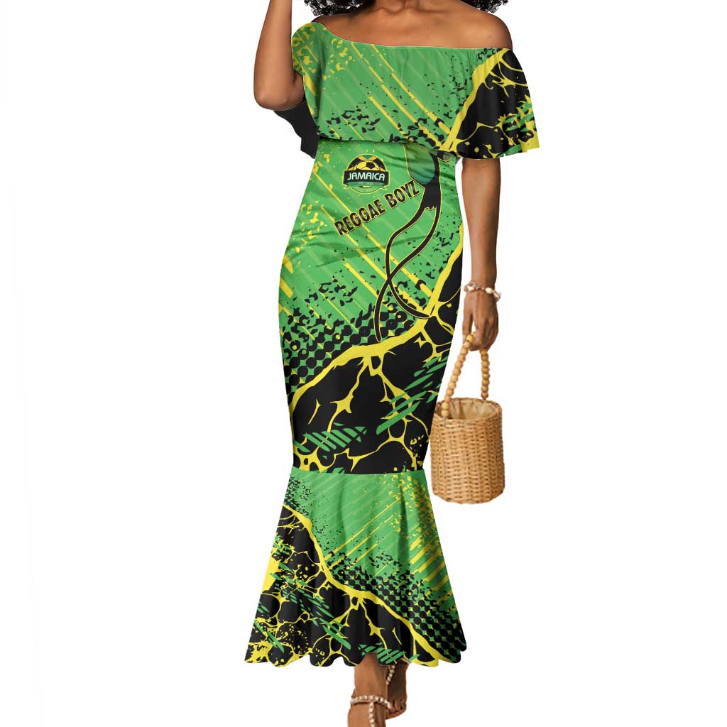 Custom Jamaica Football Mermaid Dress Come On Reggae Boyz Red-billed streamertail - African Pride