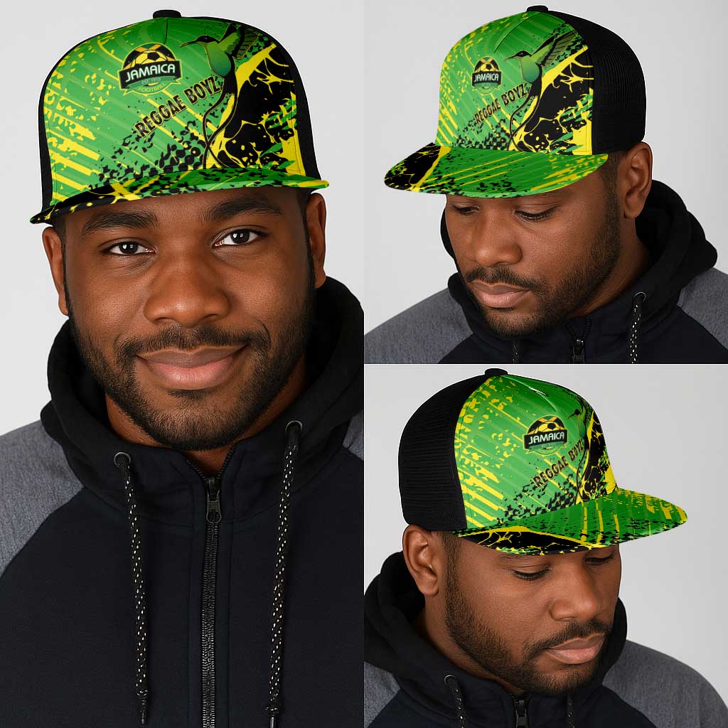 Jamaica Football Mesh Trucker Cap Come On Reggae Boyz Red-billed streamertail - African Pride