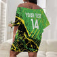 Custom Jamaica Football Off Shoulder Short Dress Come On Reggae Boyz Red-billed streamertail - African Pride