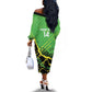 Custom Jamaica Football Off The Shoulder Long Sleeve Dress Come On Reggae Boyz Red-billed streamertail - African Pride