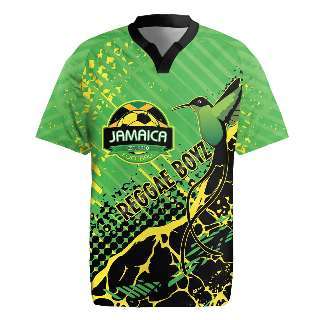 Custom Jamaica Football Rugby Jersey Come On Reggae Boyz Red-billed streamertail - African Pride