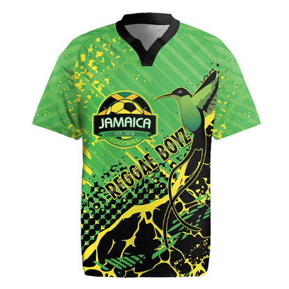 Custom Jamaica Football Rugby Jersey Come On Reggae Boyz Red-billed streamertail - African Pride