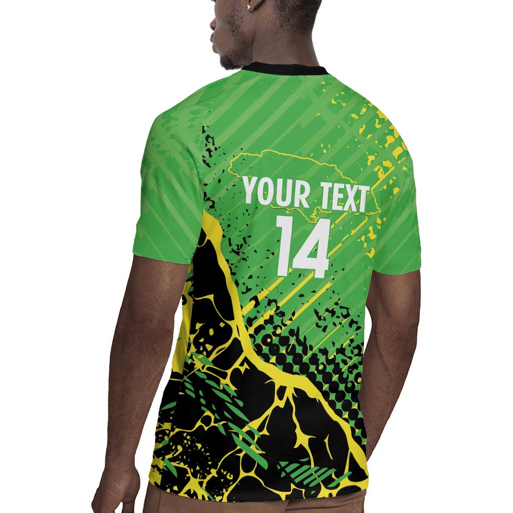 Custom Jamaica Football Rugby Jersey Come On Reggae Boyz Red-billed streamertail - African Pride