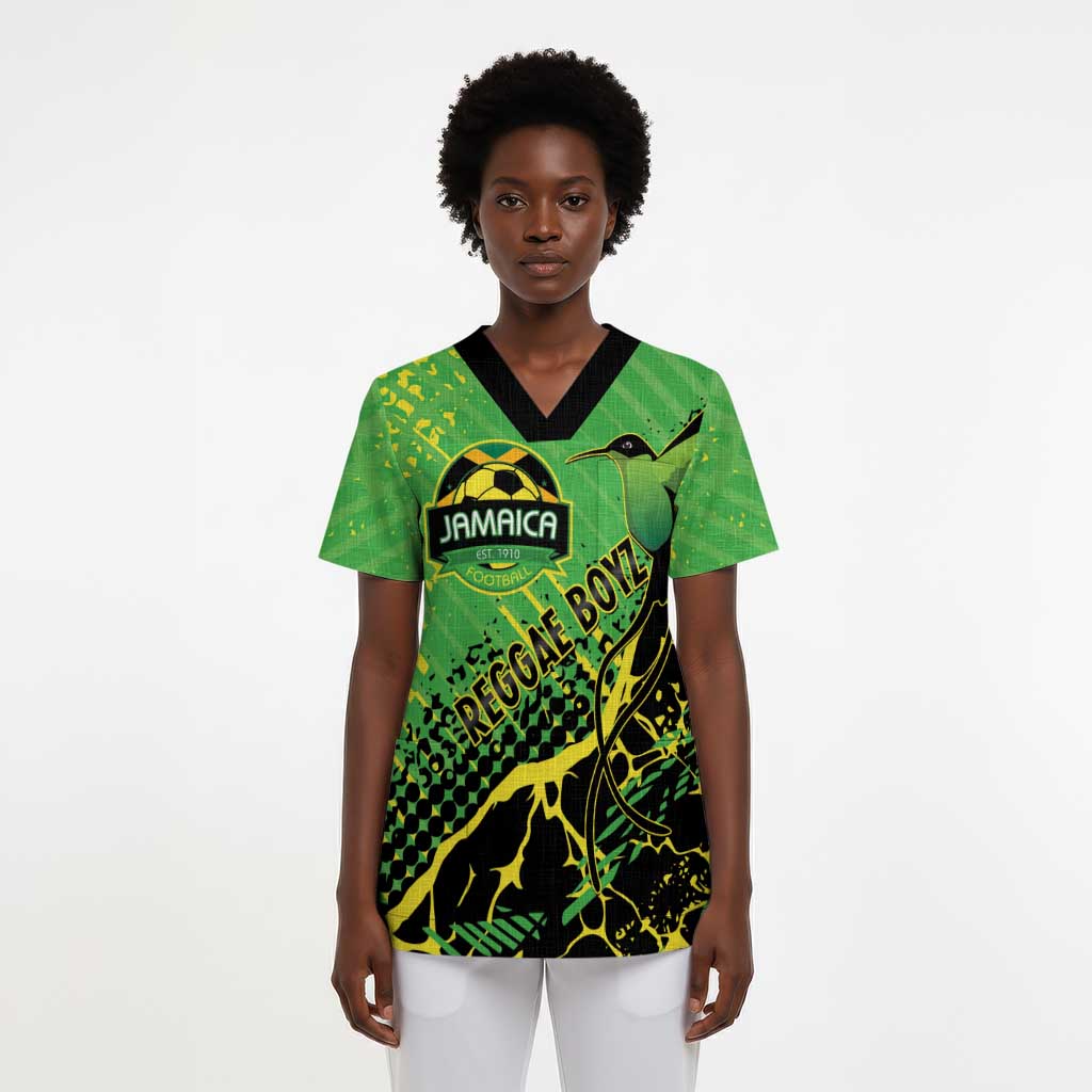 Custom Jamaica Football Scrub Top Come On Reggae Boyz Red-billed streamertail - African Pride