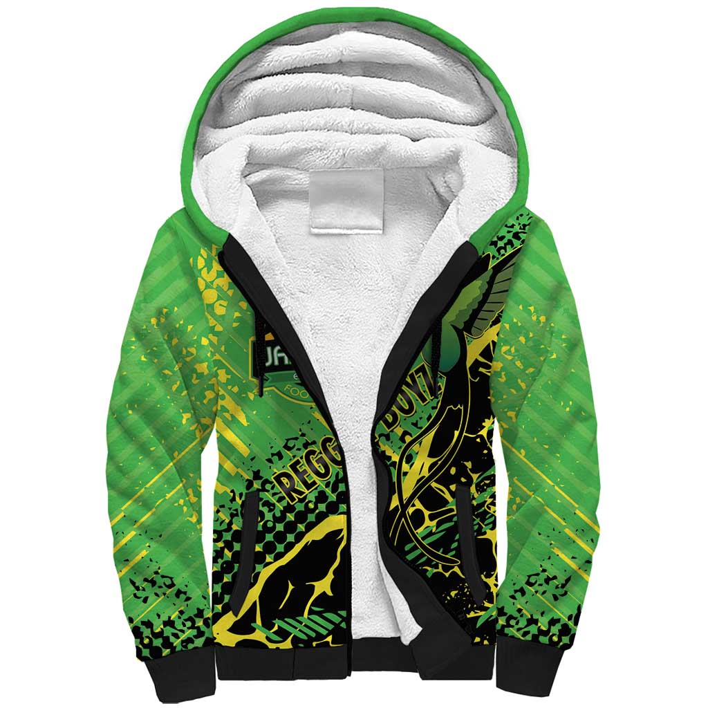 Custom Jamaica Football Sherpa Hoodie Come On Reggae Boyz Red-billed streamertail - African Pride
