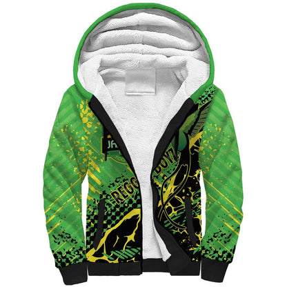 Custom Jamaica Football Sherpa Hoodie Come On Reggae Boyz Red-billed streamertail - African Pride