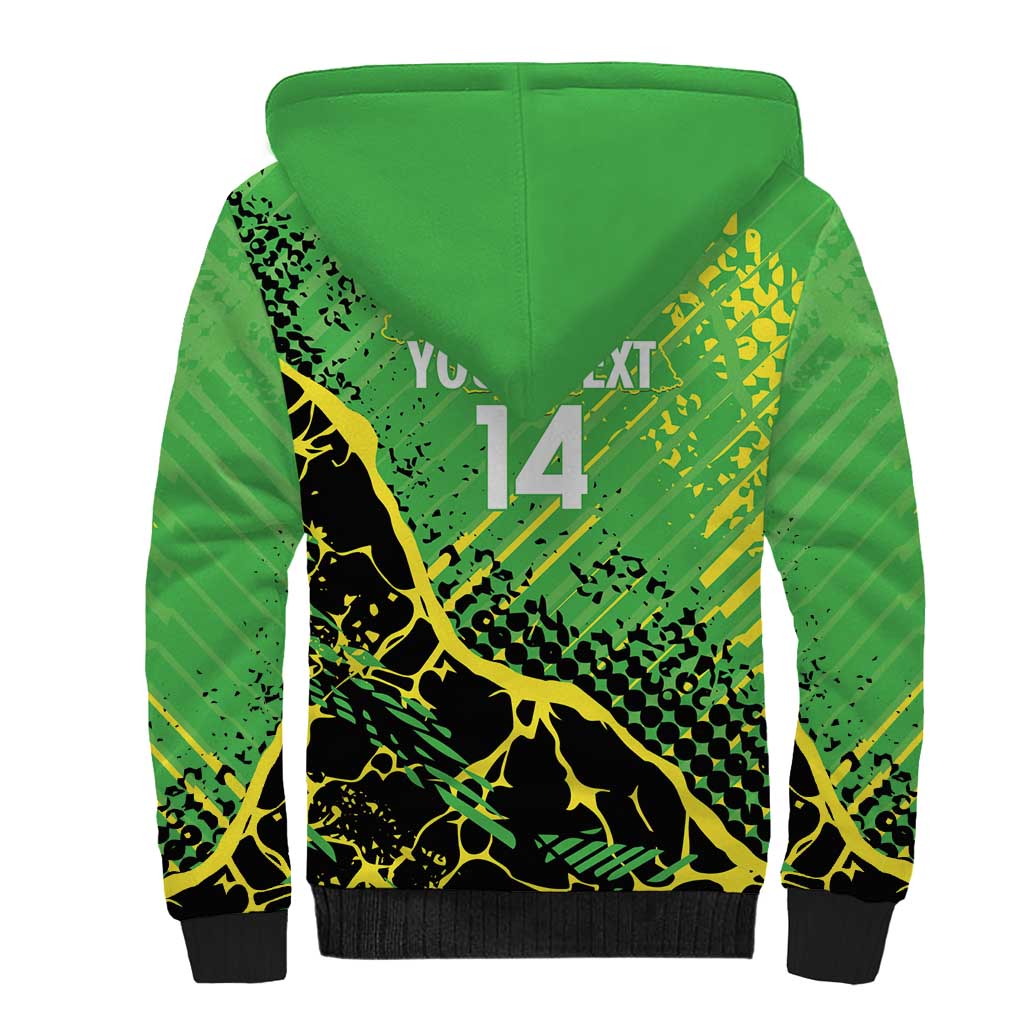 Custom Jamaica Football Sherpa Hoodie Come On Reggae Boyz Red-billed streamertail - African Pride
