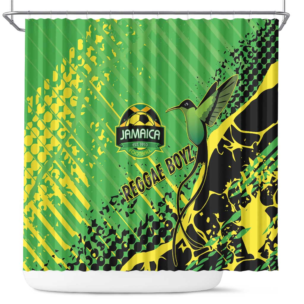 Jamaica Football Shower Curtain Come On Reggae Boyz Red-billed streamertail - African Pride