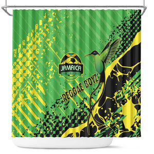 Jamaica Football Shower Curtain Come On Reggae Boyz Red-billed streamertail - African Pride