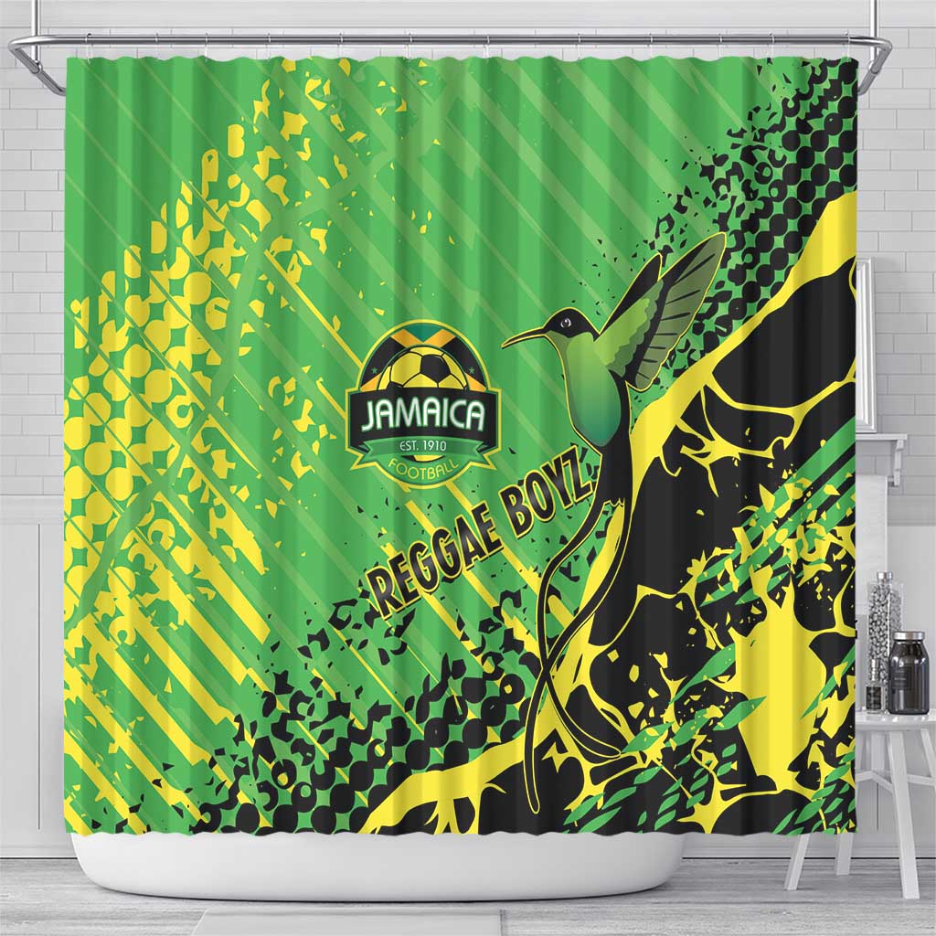 Jamaica Football Shower Curtain Come On Reggae Boyz Red-billed streamertail - African Pride