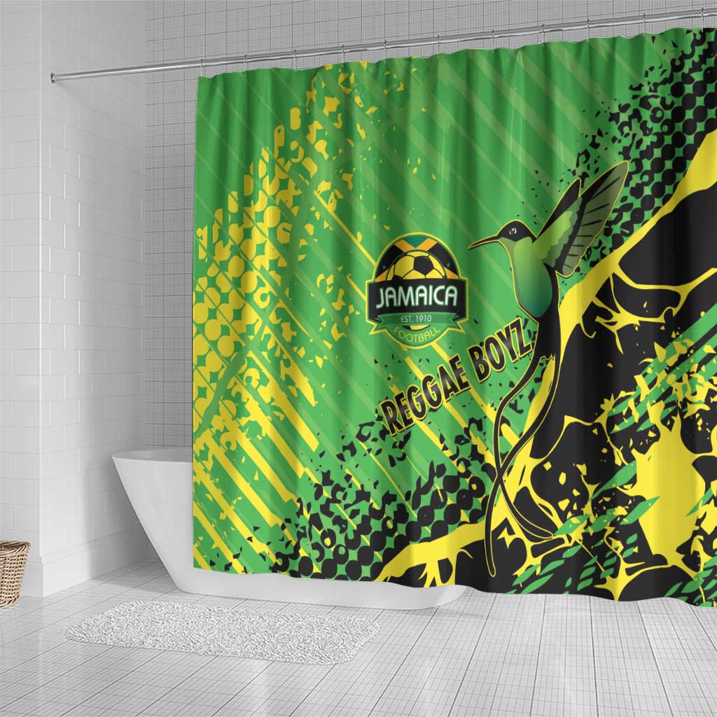 Jamaica Football Shower Curtain Come On Reggae Boyz Red-billed streamertail - African Pride