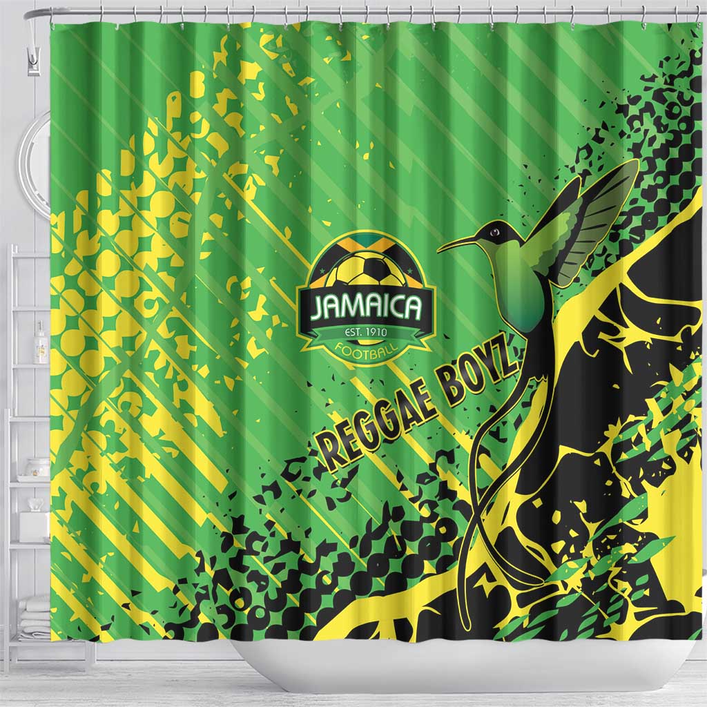 Jamaica Football Shower Curtain Come On Reggae Boyz Red-billed streamertail - African Pride