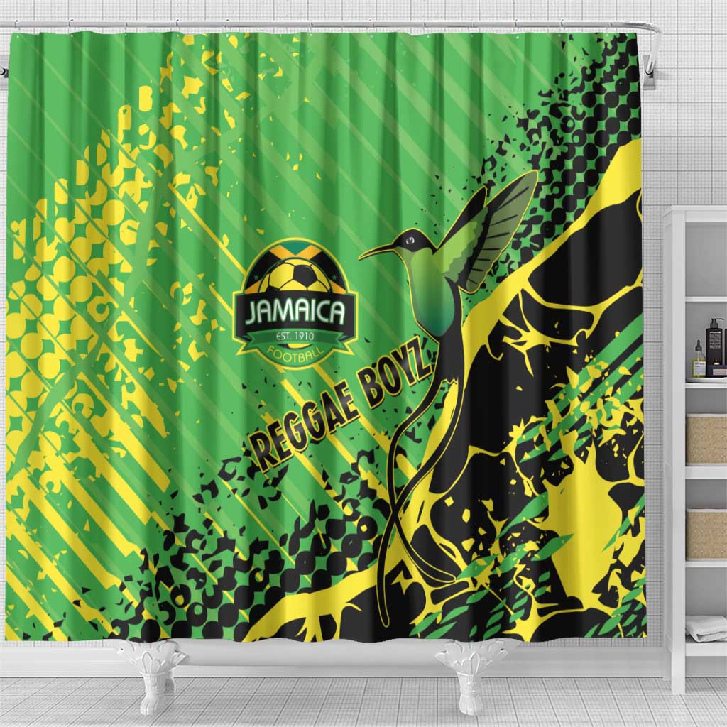 Jamaica Football Shower Curtain Come On Reggae Boyz Red-billed streamertail - African Pride