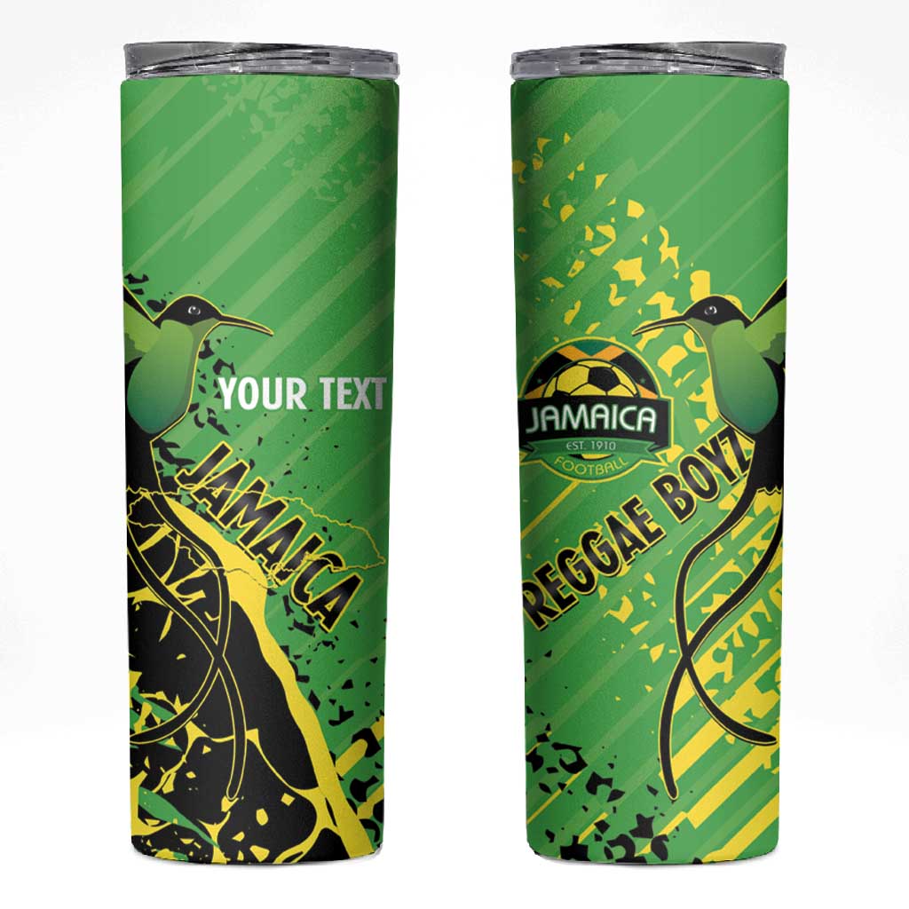Custom Jamaica Football Skinny Tumbler Come On Reggae Boyz Red-billed streamertail - African Pride