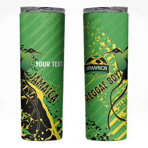 Custom Jamaica Football Skinny Tumbler Come On Reggae Boyz Red-billed streamertail - African Pride