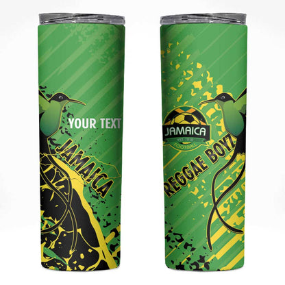 Custom Jamaica Football Skinny Tumbler Come On Reggae Boyz Red-billed streamertail - African Pride
