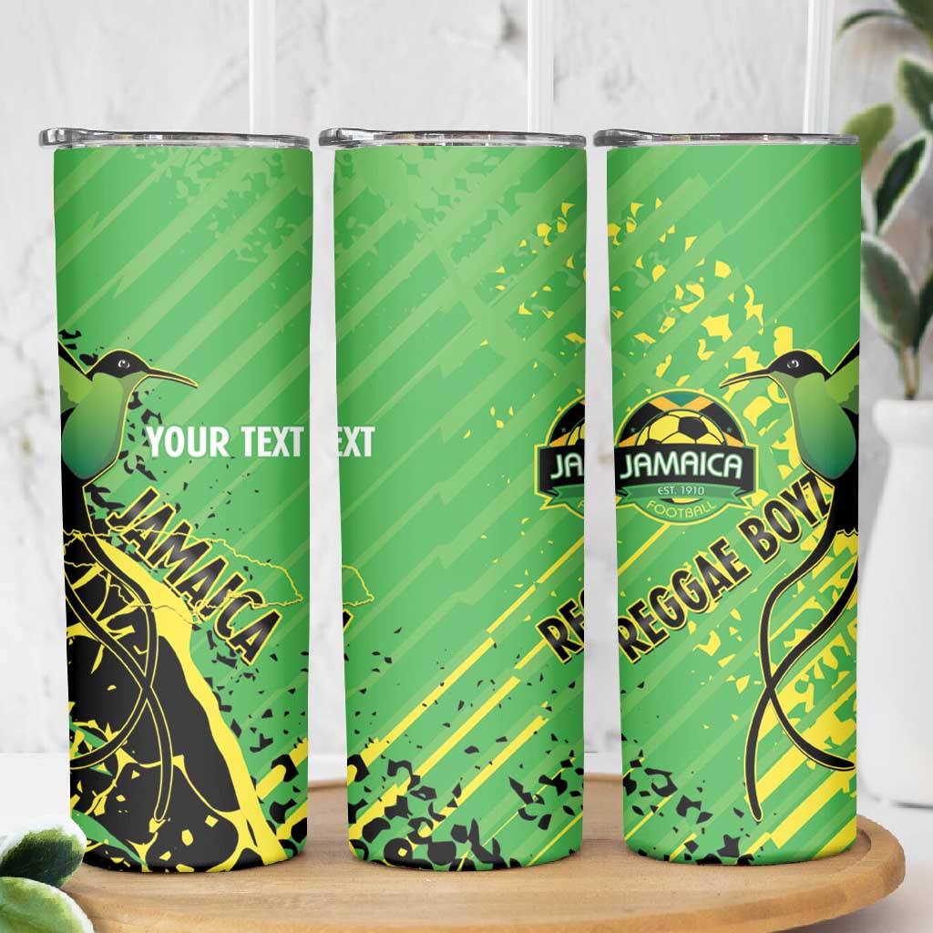 Custom Jamaica Football Skinny Tumbler Come On Reggae Boyz Red-billed streamertail - African Pride