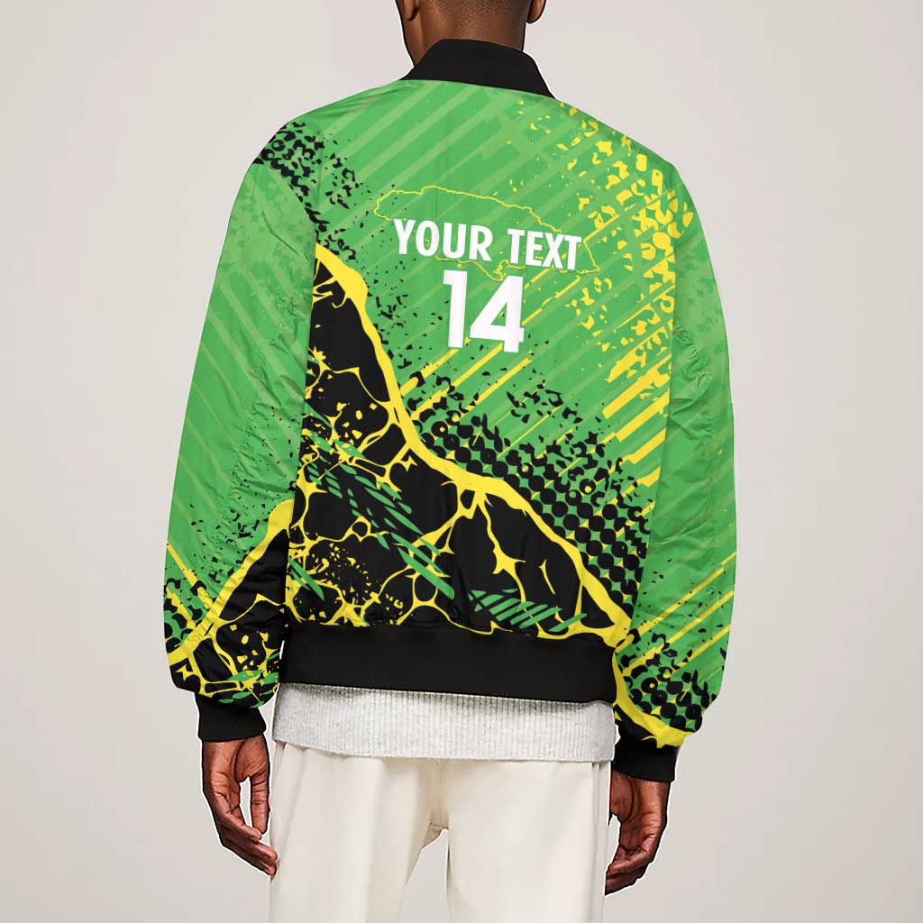 Custom Jamaica Football Sleeve Zip Bomber Jacket Come On Reggae Boyz Red-billed streamertail - African Pride