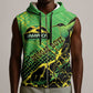 Custom Jamaica Football Sleeveless Zip Hoodie Come On Reggae Boyz Red-billed streamertail - African Pride