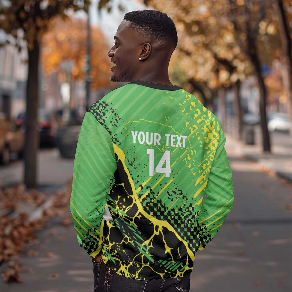 Custom Jamaica Football Sweatshirt Come On Reggae Boyz Red-billed streamertail - African Pride