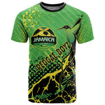 Custom Jamaica Football T shirt Come On Reggae Boyz Red-billed streamertail - African Pride