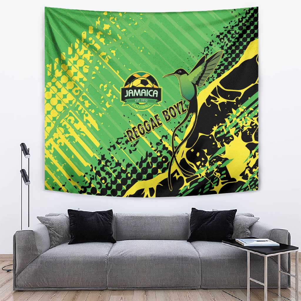 Jamaica Football Tapestry Come On Reggae Boyz Red-billed streamertail - African Pride
