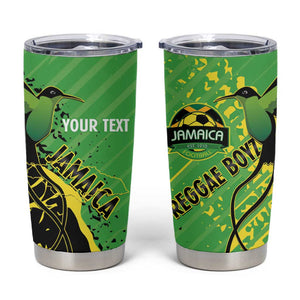 Custom Jamaica Football Tumbler Cup Come On Reggae Boyz Red-billed streamertail - African Pride