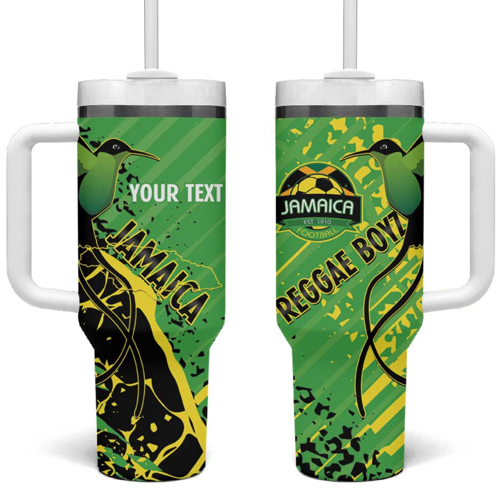 Custom Jamaica Football Tumbler With Handle Come On Reggae Boyz Red-billed streamertail - African Pride